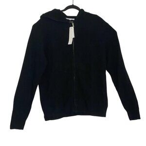 NWT The Cashmere Project Mens Black Full Zip Thermal Hoodie Jacket Size Large